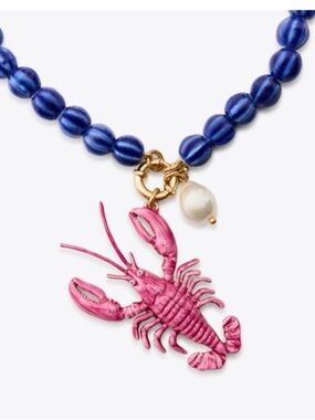 New! Zara South Africa Lobster Blue Bead Necklace (3040) NWOT